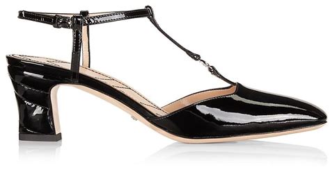 gucci patent t-strap pump black|Gucci Patent Leather T.